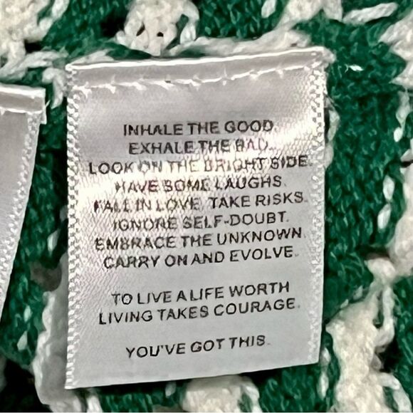 Spiritual Gangster Green and White Crewneck Sweater with Stripes - Picture 5 of 8